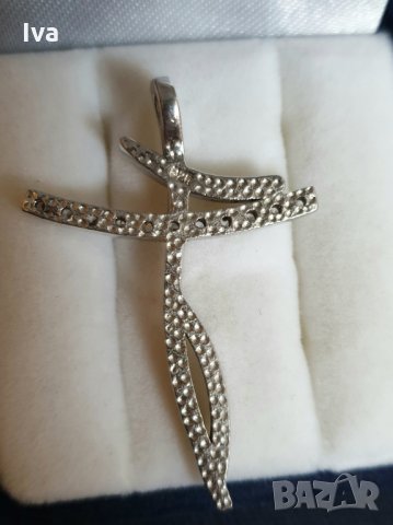 висулка кръст сребро със Swarovski, снимка 6 - Колиета, медальони, синджири - 28042529