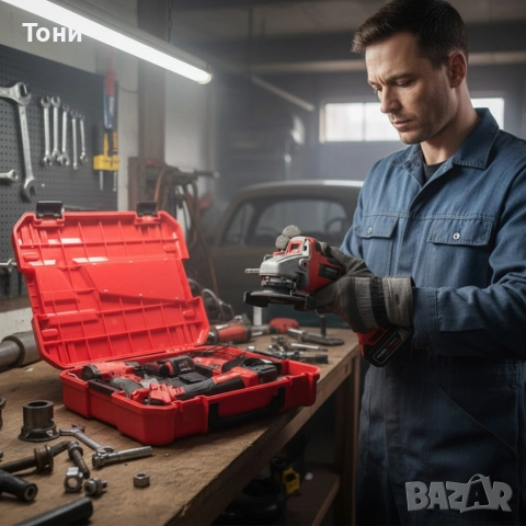 Комплект 2 в 1 KraftRoyal Red Mx Fuel 36V – ъглошлайф + гайковерт, 2x 8Ah батерии 