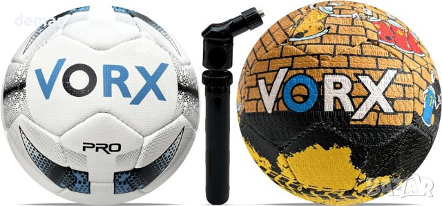 Футболна топка VORX 2 части, размер 5, с помпа, снимка 1 - Футбол - 43185899