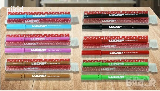 Маркер Флумастер писалка със сладкарска боя хранителен за надпис върху фондан украса бисквитки торта, снимка 6 - Други - 29570567