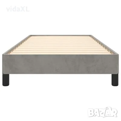 vidaXL Рамка за легло без матрак, светлосива, 80x200 см, кадифе(SKU:346940), снимка 4 - Спални и легла - 48108571