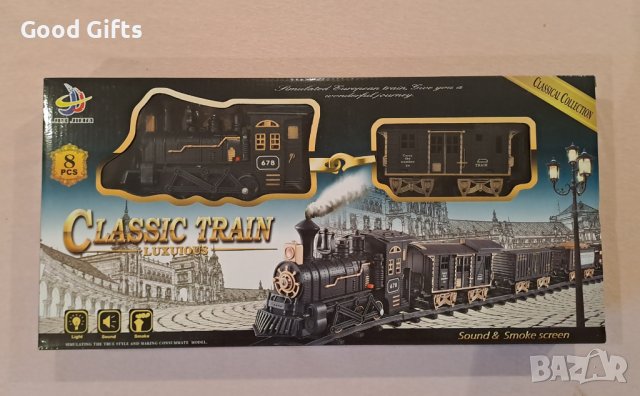 Ретро Детско влакче, 8 части със звуци и светлини