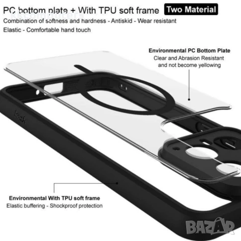 Honor Magic7 Pro 5G Удароустойчив IMAK2 MagSafe Силиконов Калъф и Протектор, снимка 4 - Калъфи, кейсове - 51366919