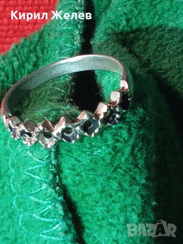 КРАСИВ АЖУРЕН НЕЖЕН СРЕБЪРЕН ПРЪСТЕН СРЕБРО 925 РЪЧНА СТАРА ИЗРАБОТКА 40234