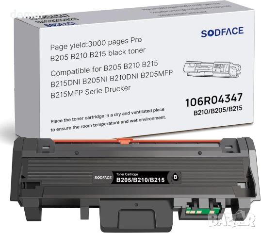 Тонер касета SODFACE B210 B205 B215 за Xerox 106R04347 (черна, 1 брой)