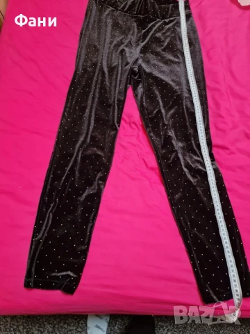 Черен плюшен панталон , снимка 3 - Панталони - 51168554