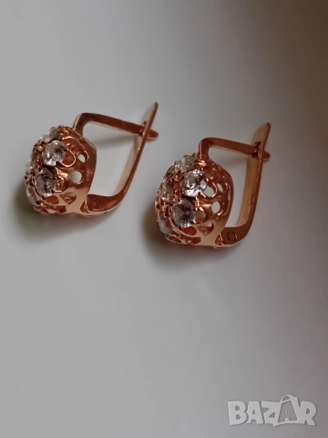 Руски златни обеци малинки, снимка 6 - Обеци - 52509270