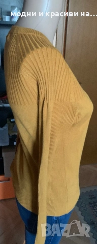 Блуза в цвят горчица Karen Millen, размер М, снимка 4 - Блузи с дълъг ръкав и пуловери - 53134106