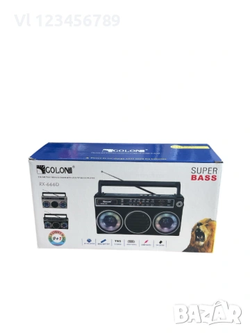Портативно ретро 3 лентов приемник GOLON RX-666SD FM,АМ;SWBT,USB,TF, снимка 6 - Радиокасетофони, транзистори - 53457669