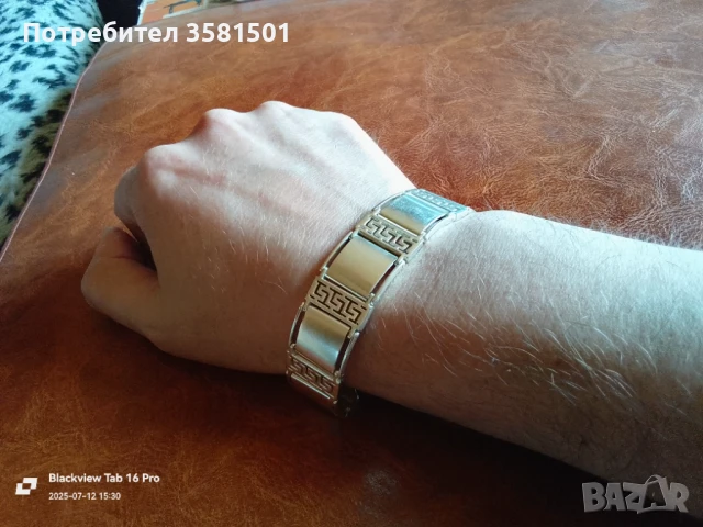 Сребърна Гривна със мотиви на Версаче-43грама.🇧🇬, снимка 2 - Гривни - 51001486