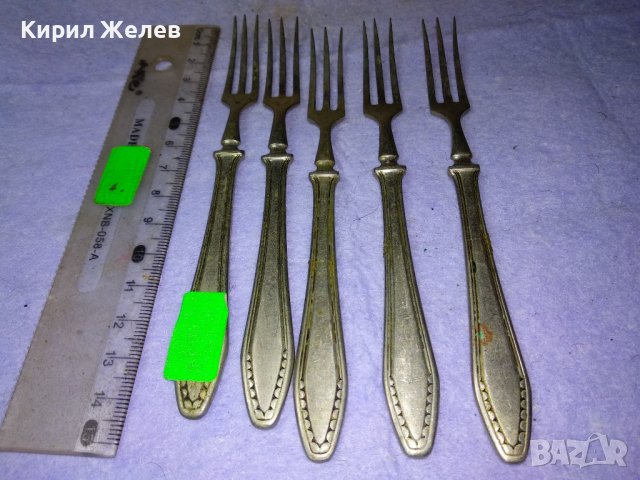 Лот 5 СТАРИННИ ALPACCA Сребърна СПЛАВ АРИСТОКРАТИЧНИ НЕМСКИ ДЕСЕРТНИ ВИЛИЧКИ с МАРКИРОВКА 42190, снимка 8 - Антикварни и старинни предмети - 43807086