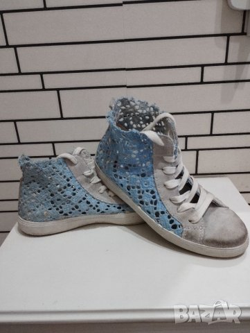 Кецове от естествена кожа със състарен ефект, снимка 5 - Кецове - 39973524