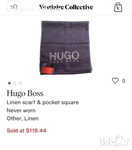 Оригинален шал HUGO ( Hugo Boss) лен/ вискоза, oversize , снимка 11 - Шалове - 53255114