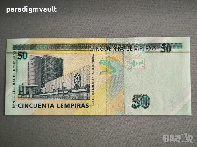 Банкнота - Хондурас - 50 лемпира UNC | 2019г., снимка 2 - Нумизматика и бонистика - 50760195
