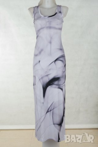 Дълга лятна рокля в сиви нюанси марка Colour pleasure - M, снимка 2 - Рокли - 28659425