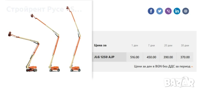 Вишка артикулираща, JLG 1250 AJP, 40 м височина, Под наем, снимка 3 - Индустриална техника - 51023569