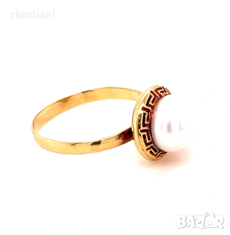 Златен дамски пръстен 2,67гр. размер:58 14кр. проба:585 модел:36418-3, снимка 3 - Пръстени - 53021851