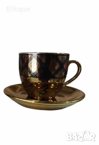 Комплект от 6 бр. чаши за кафе + 6 бр. чинийки, снимка 6 - Чаши - 52894861