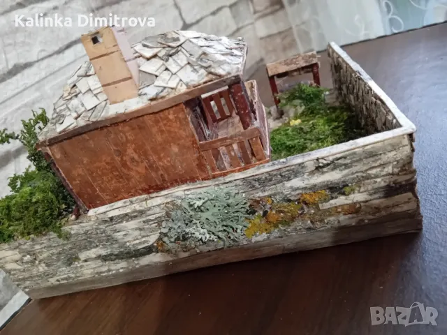 Макет на българска,старинна къща.Ръчна изработка., снимка 5 - Декорация за дома - 50155453