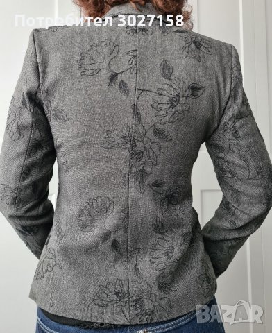 Дамско сиво сако номер 46, произведено в България, снимка 7 - Сака - 38815225