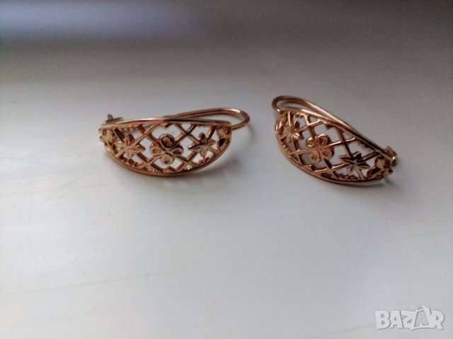 Антикварни руски златни ажурени  обеци  583 