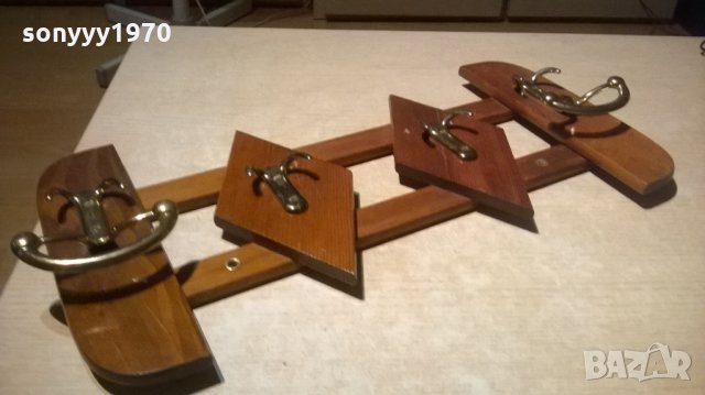 красива дървена закачалка-56х26см-внос швеицария, снимка 5 - Колекции - 26476679