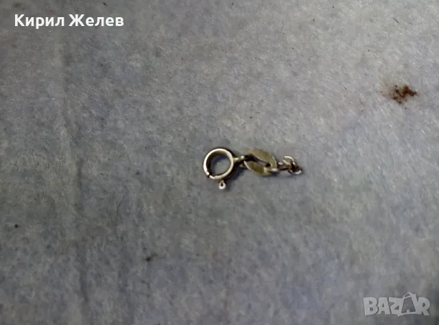 СТАРА СРЕБЪРНА ЗАКОПЧАЛКА СРЕБРО 925 с БЯЛА ПОЗЛАТА КАРАБИНКА За ГРИВНА КОЛИЕ ВЕРИЖКА 49908, снимка 7 - Други - 49517970