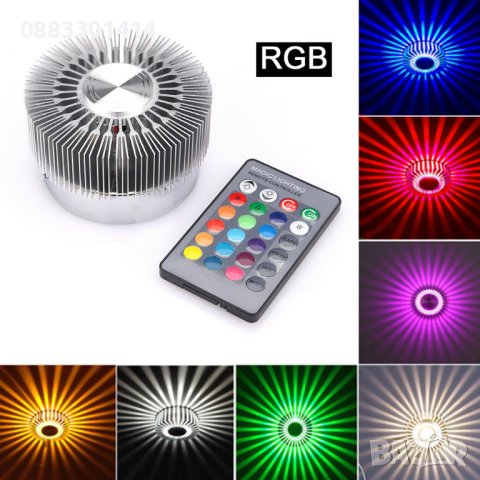 Лампа за таван LED RGB с дистанционно управление , снимка 3 - Лед осветление - 44106033