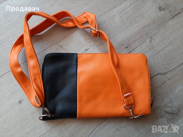 Чанта оранжево и черно, снимка 3 - Чанти - 28472460