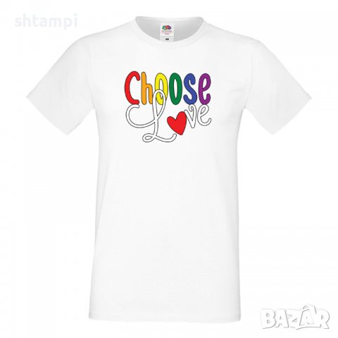  Мъжка тениска Choose Love Rainbow,Прайд,Празник.Повод,Изненада, снимка 12 - Тениски - 37102229