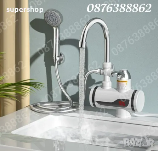 Проточен бойлер,нагревател смесител за вграждане, за стена с душ 3000W, снимка 5 - Бойлери - 37872141