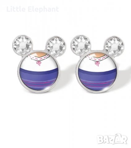 Sale Сребърни обеци колекция Дисни,Мики Маус,glass,purple/нови, снимка 1