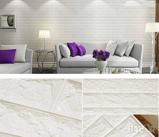 Декоративен 3D тухлен тапет за стени от PE пяна 77х70 см., снимка 4 - Други стоки за дома - 52013200