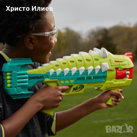 NERF DINOSQUAD бластер ARMOSTRIKE с 16 стрели Нърф Помпа Пистолет, снимка 2 - Други - 43970022