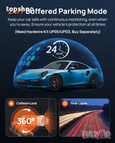 Нова 4K Omni X800, 70mai Двойна видеорегистраторна камера отпред и отзад 4K със Sony IMX678..., снимка 4 - Аксесоари и консумативи - 51045544