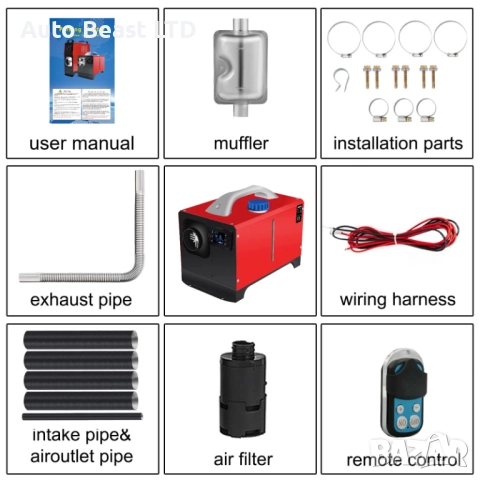 Преносима дизелова печка на нафта, за отопление 12V/8KW, снимка 6 - Части - 52374154