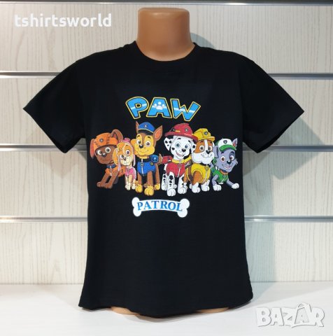 Нова детска тениска с дигитален печат PAW Patrol (Пес патрул) в черен цвят, снимка 3 - Детски тениски и потници - 36966845