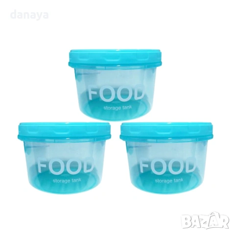 6395 Комплект кутии за храна пластмасови буркани за съхранение, 1000 ml, 3 броя, снимка 5 - Кутии за храна - 53411256