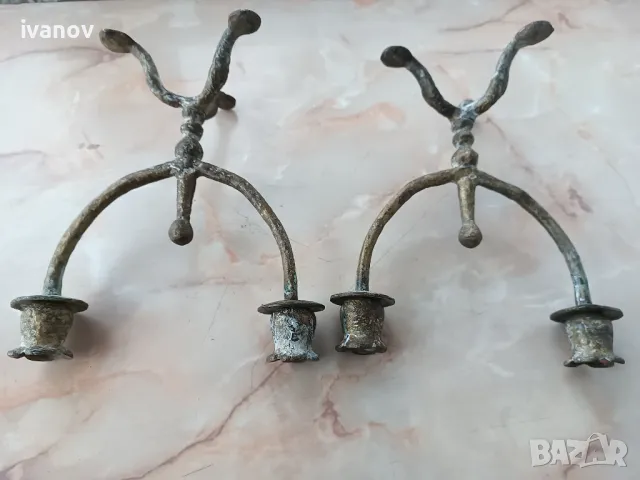 Бронзови масивни свещници, снимка 7 - Декорация за дома - 48640979