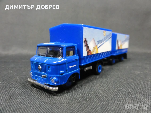 1/87 РЕТРО МЕТАЛНА КОЛИЧКА КАМИОН IFA W50 GRELL