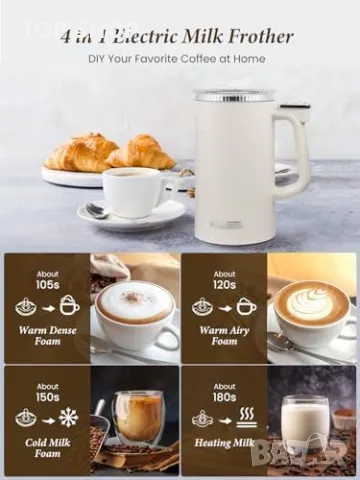 Нов Уред за разпенване / затопляне на мляко Млечна пяна за секунди Кафе, снимка 6 - Съдове за готвене - 49956934