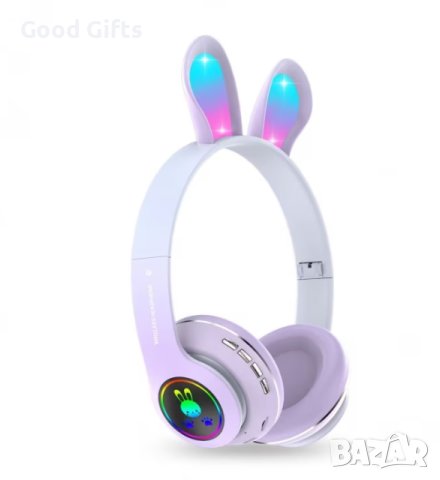 Безжични Детски слушалки Заешки уши Rabbit Headphones PM-08, снимка 2 - Безжични слушалки - 43514700