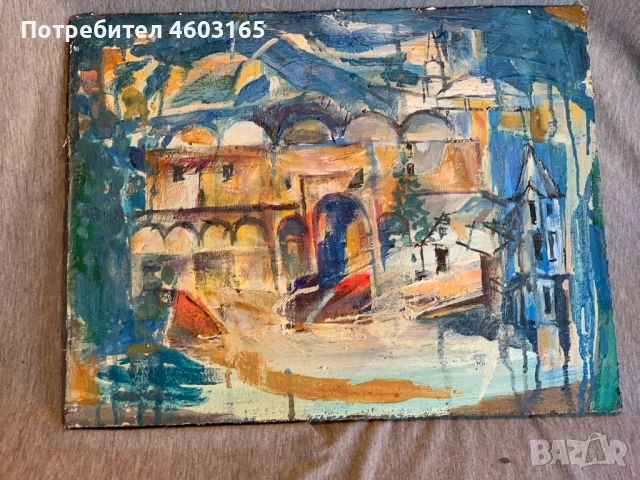 стара картина градски пейзаж 