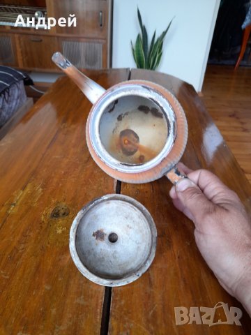 Стар емайлиран чайник #39, снимка 5 - Антикварни и старинни предмети - 36936578