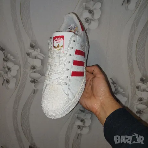 adidas Superstar 'White Scarlet номер 44 2/3  оригинални маратонки / кецове , снимка 8 - Маратонки - 47753508
