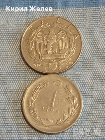 Две монети 2 лири 1940г. Италия  1 лира 1961г. Турция за КОЛЕКЦИЯ ДЕКОРАЦИЯ 26322