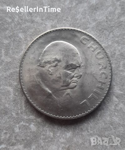 Възпоменателна монета 1 Crown - Elizabeth II Churchill, снимка 1
