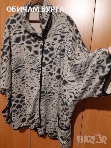 4XL НОВА ВЕЛИКОЛЕПНА ВРЪХНА ДРЕХА С ЛЕОПАРДОВ ПРИНТ В БЕЖОВО-КАФЯВО, снимка 3 - Жилетки - 39897229