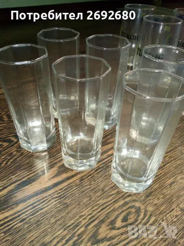 Нови комплекти стъклени осмостенни чаши, комплект чаши за уиски 