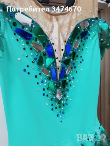 Трико ново за художествена гимнастика, танци, около 6-7 год, снимка 3 - Художествена гимнастика - 51328379